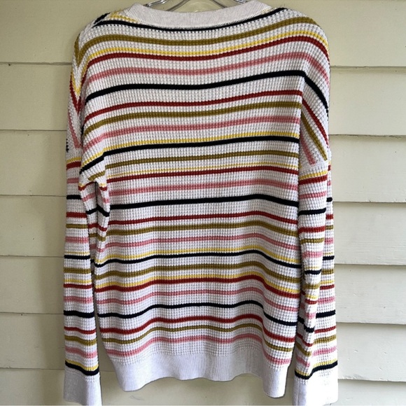 REI Co-Op 100% Organic Cotton Waffle Striped Crewneck Sweater - Picture 4 of 4